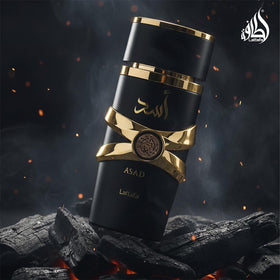Lattafa Asad Eau de Parfum Spray 3.4 oz bottle side view