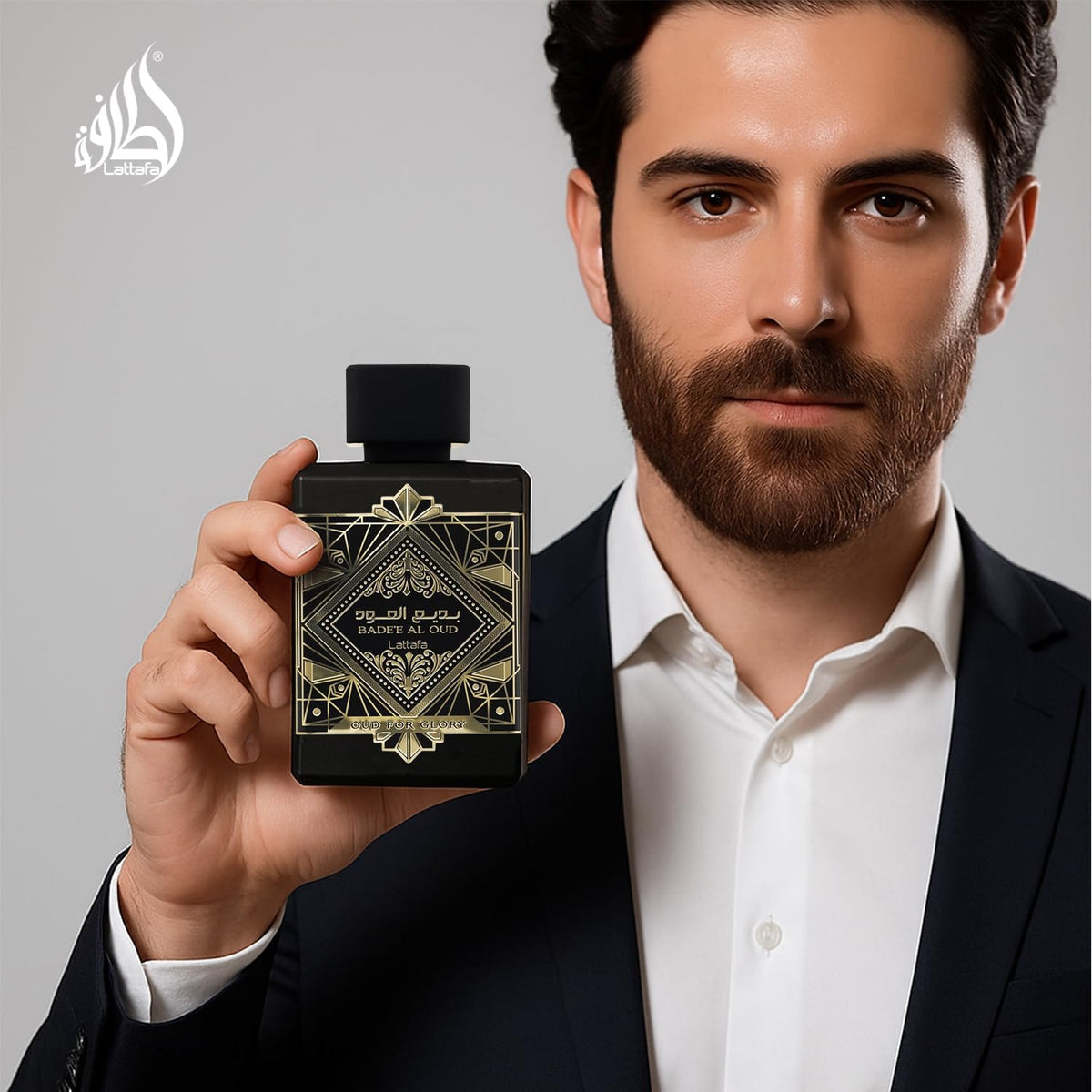 Lattafa Bade'e Al Oud Eau de Parfum label detail