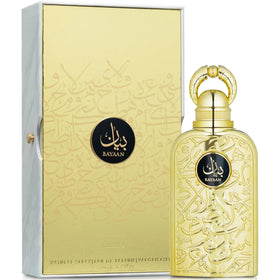 Lattafa Bayaan Eau de Parfum 100ml bottle side view showcasing its contemporary design