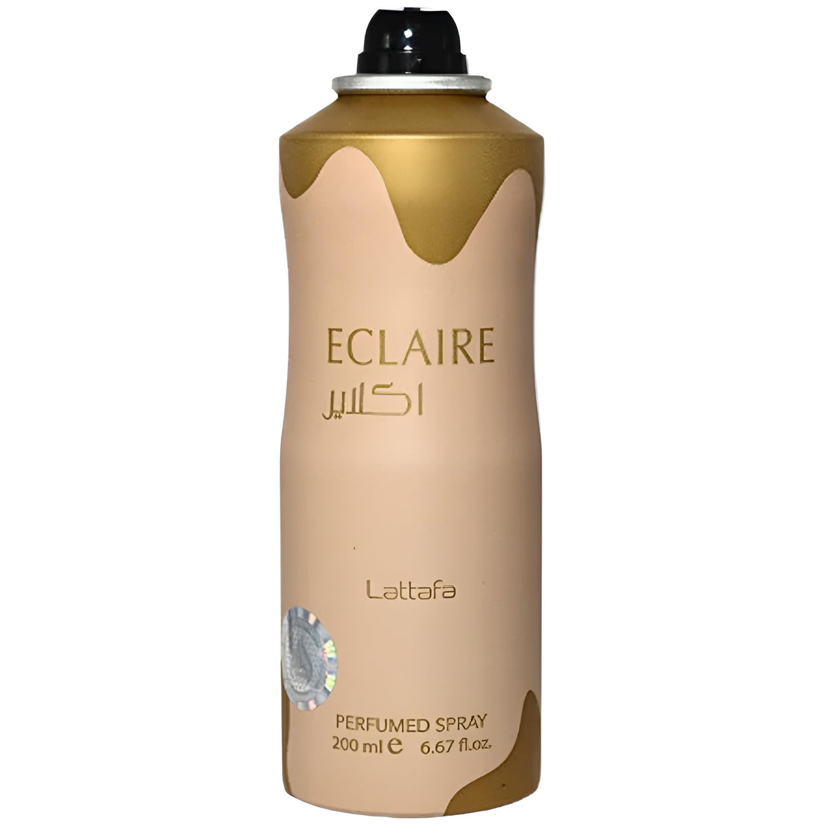 Lattafa Eclaire deodorant spray back view showing ingredients