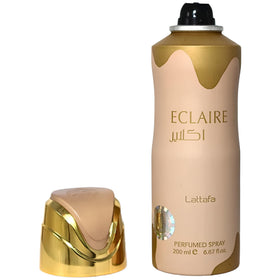 Lattafa Eclaire deodorant spray side view with cap