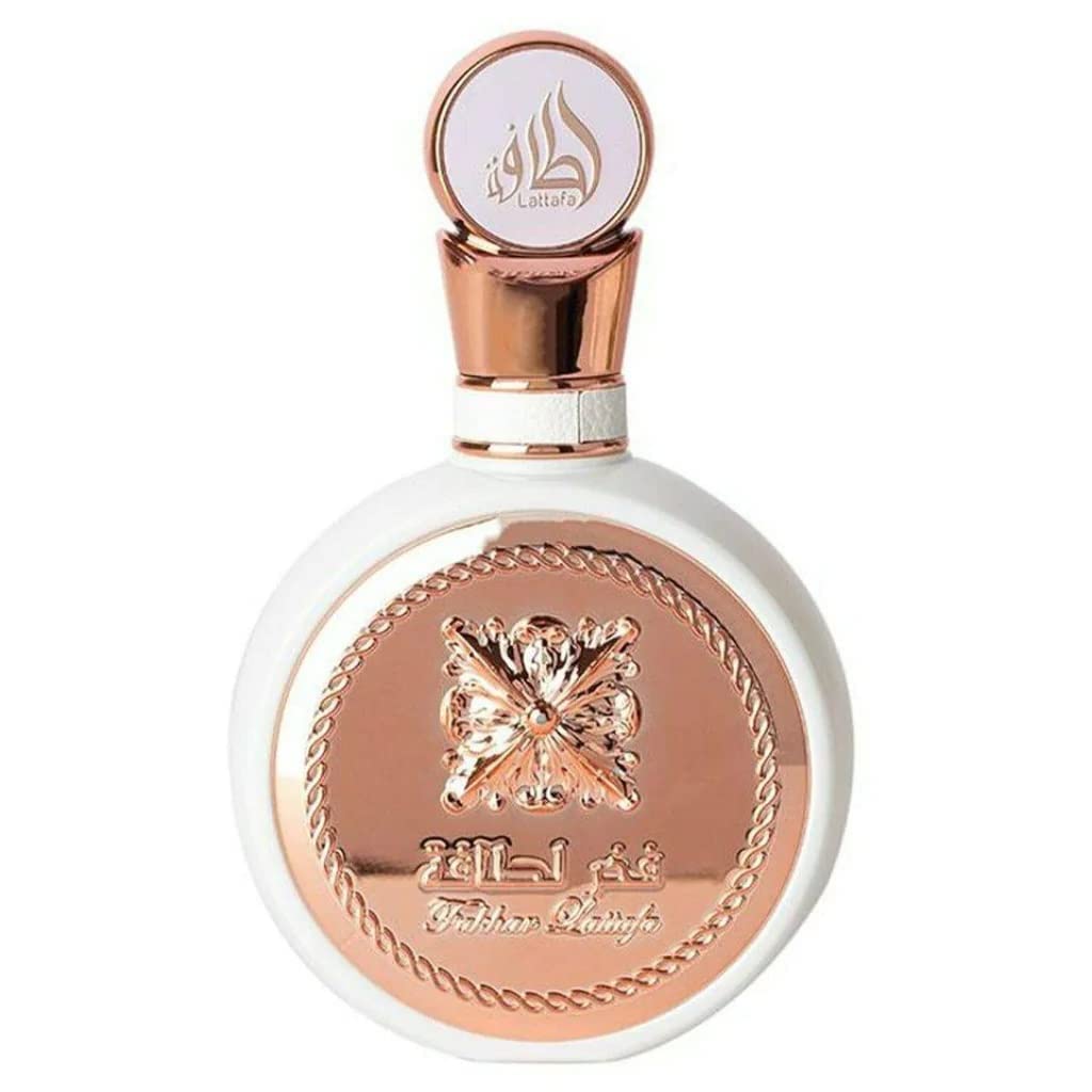 Lattafa Fakhar Eau de Parfum 100ml front view with floral design