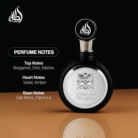 Lattafa Fakhar Eau de Parfum on a wooden table