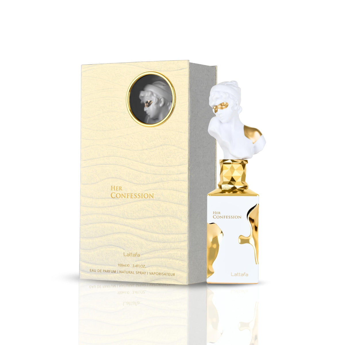 Lattafa Her Confession Eau de Parfum 100ml bottle side view