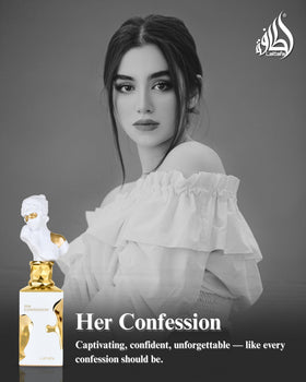 Lattafa Her Confession Eau de Parfum 100ml bottle top view