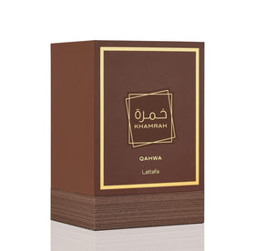 Lattafa Khamrah Qahwa Eau de Parfum 100ml packaging