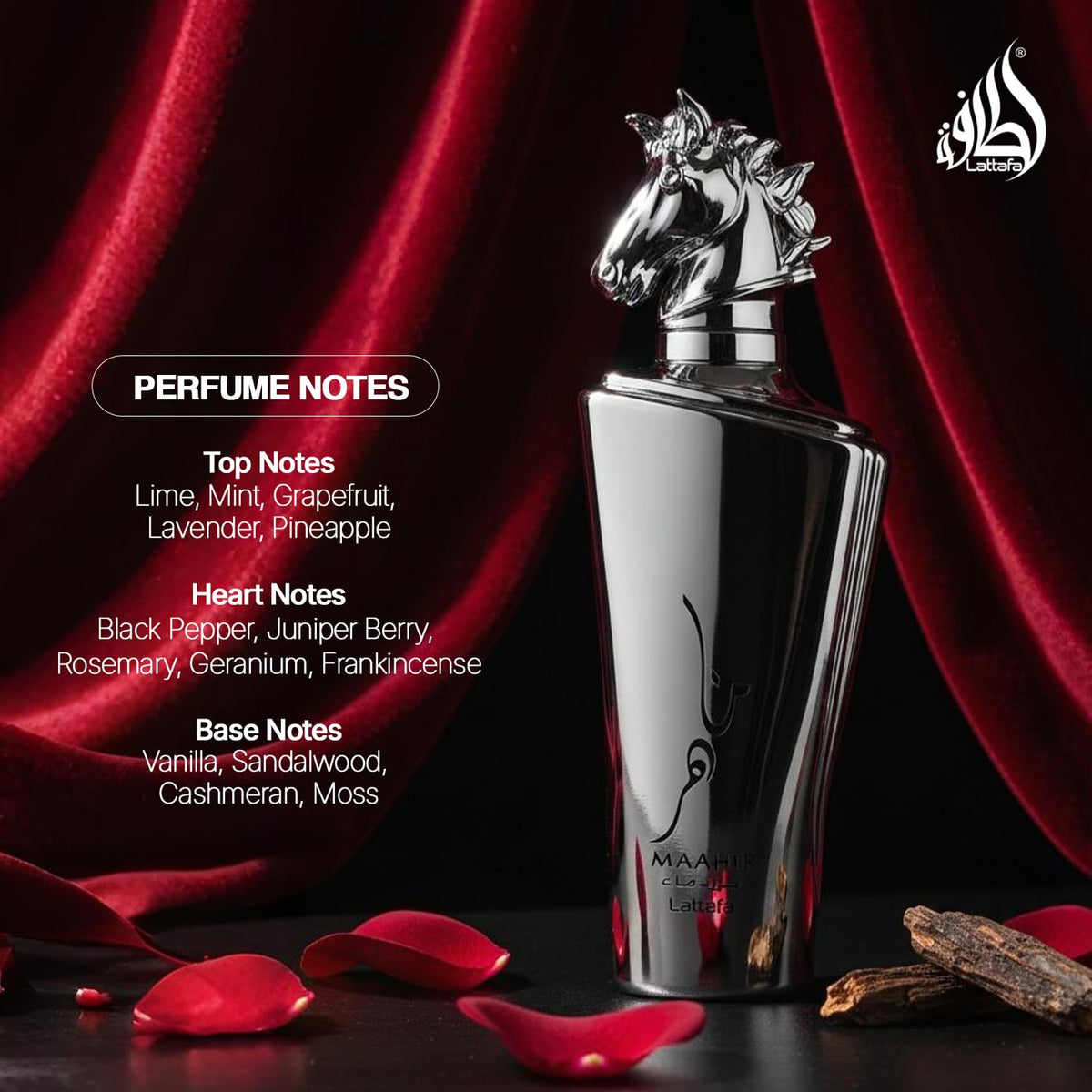Lattafa Maahir Legacy Eau de Parfum with cap off
