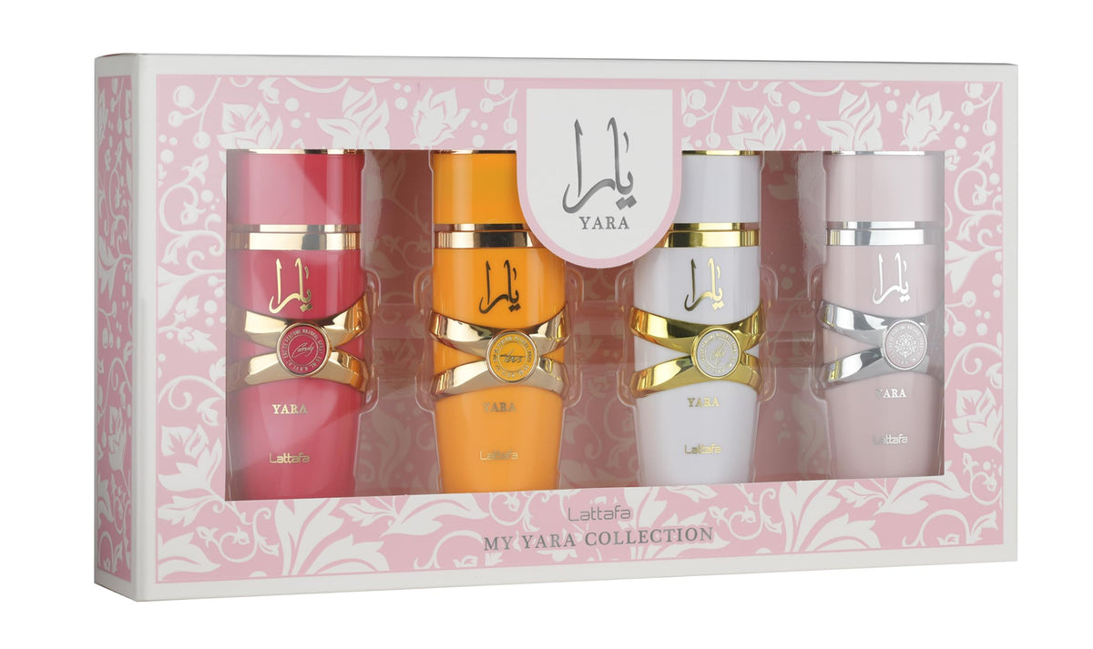 Lattafa My Yara Collection 4 x 25 ml Eau de Parfum gift set packaging