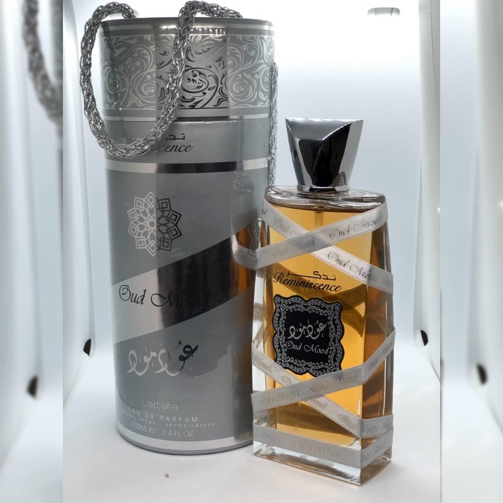 Lattafa Oud Mood Reminiscence Eau de Parfum bottle top view