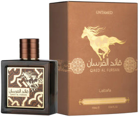 Lattafa Qaed Al Fursan Untamed bottle design with cap