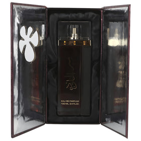 Lattafa Ser Al Khulood Gold Eau de Parfum bottle with cap removed