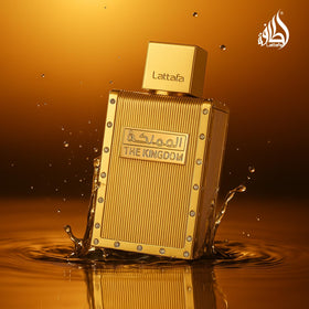 Lattafa The Kingdom Eau De Parfum in a lifestyle setting