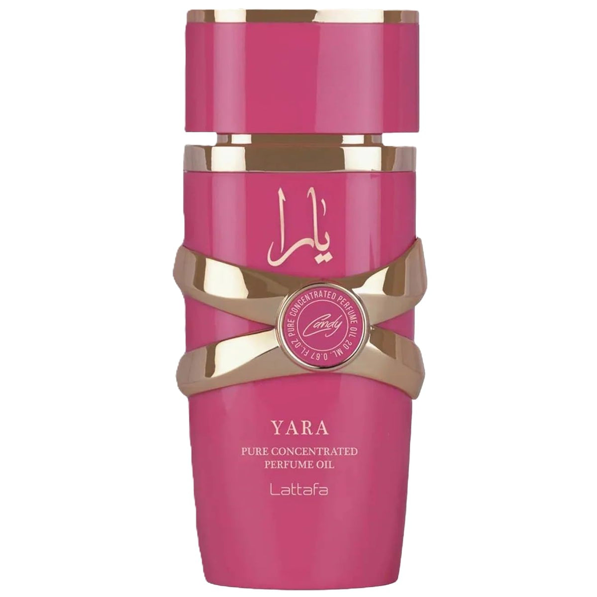 Lattafa Yara Candy 20ml perfume bottle front view