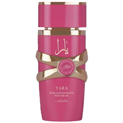 Lattafa Yara Candy 20ml perfume bottle front view