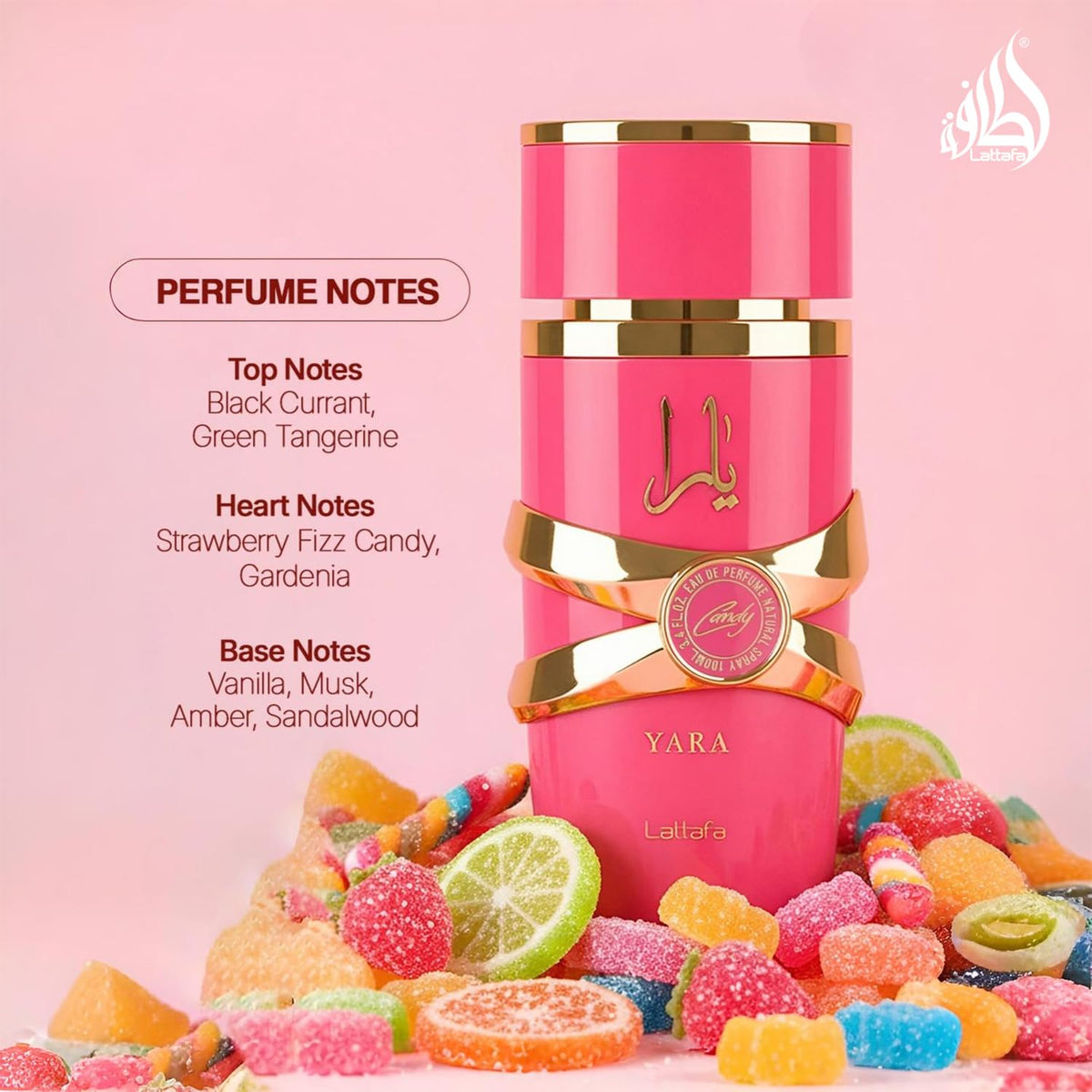 Lattafa Yara Candy packaging details