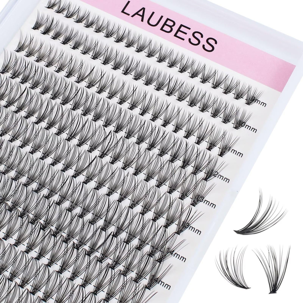 LAUBESS Cluster Lashes 240pcs mixed tray with individual lashes