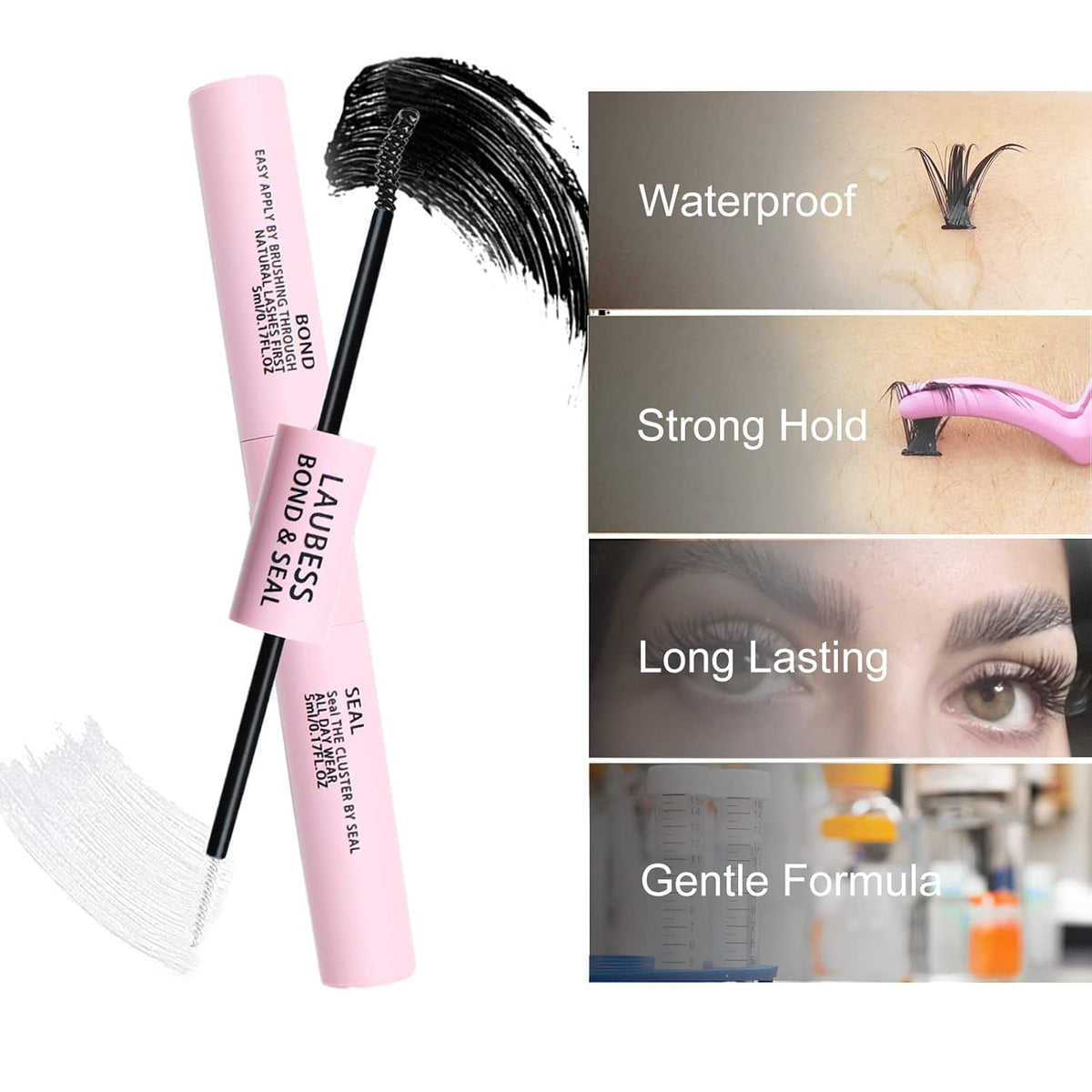 LAUBESS Lash Bond and Seal 2Pcs set with application guide