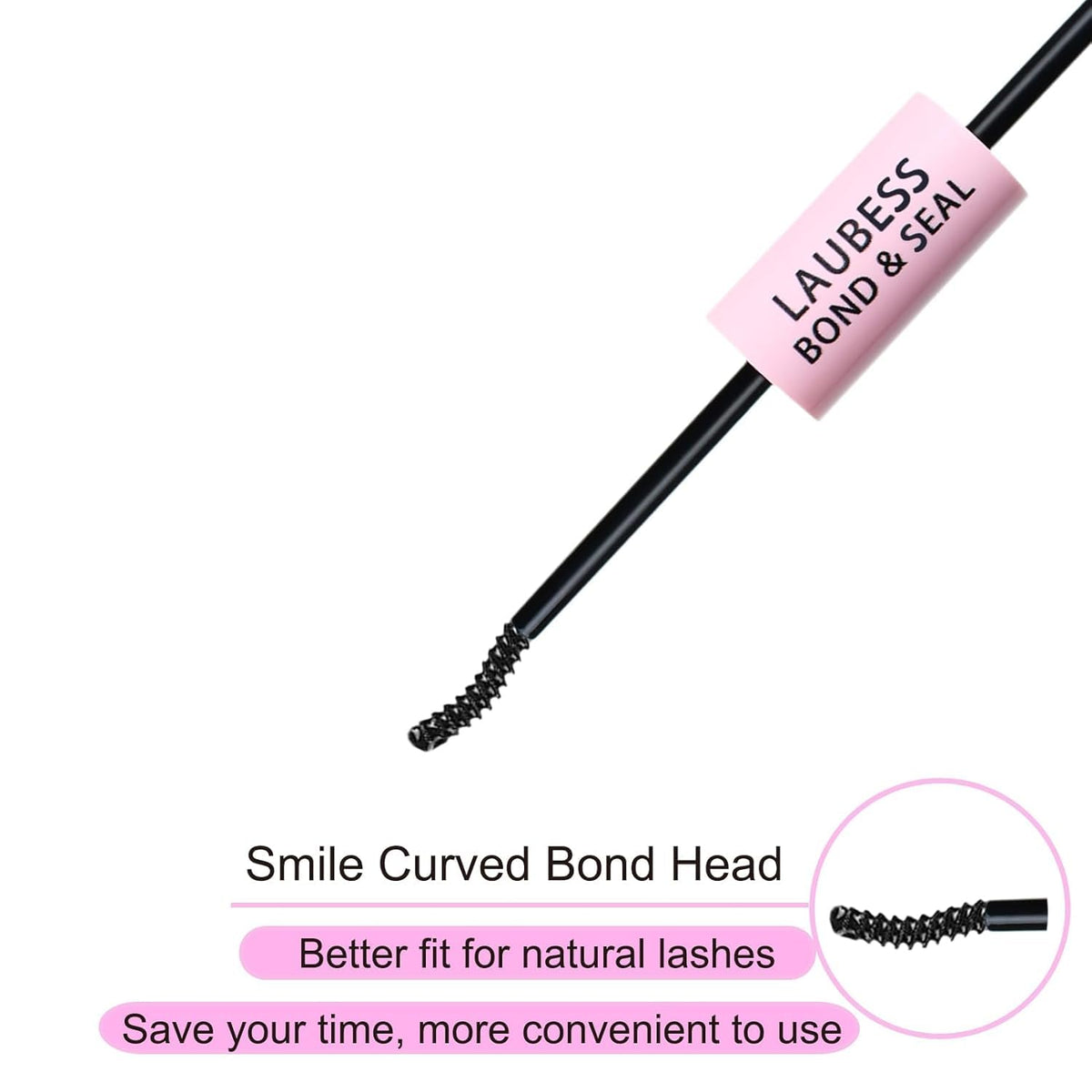 LAUBESS Lash Bond and Seal in use on eyelashes