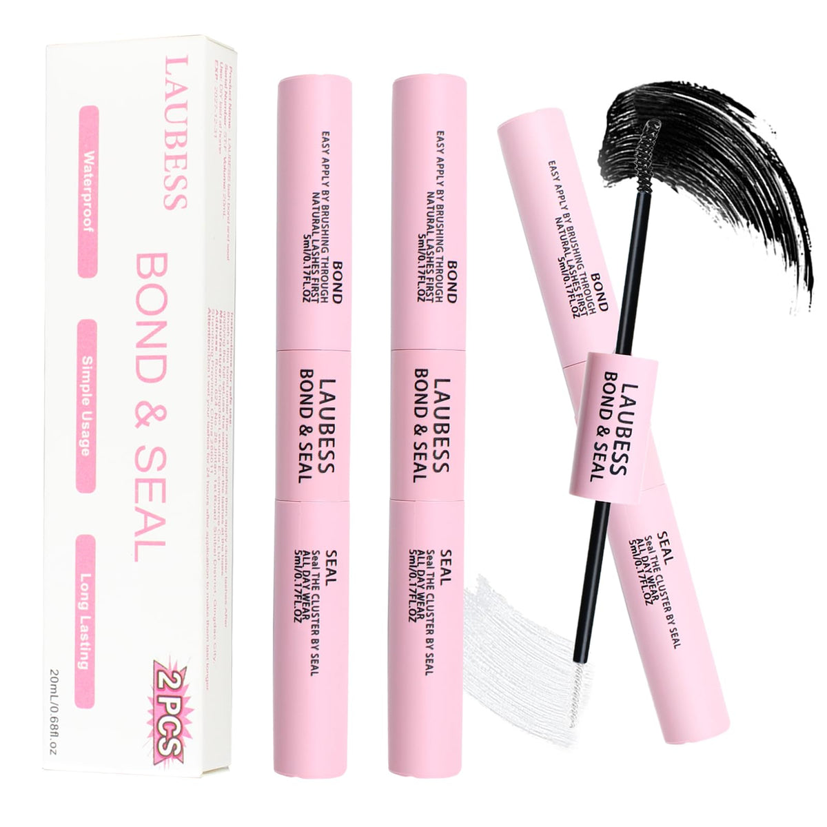 LAUBESS Lash Bond and Seal Waterproof 2Pcs packaging front view