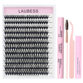 LAUBESS Lash Clusters Kit with lash bond and seal, remover, tweezers, and brush
