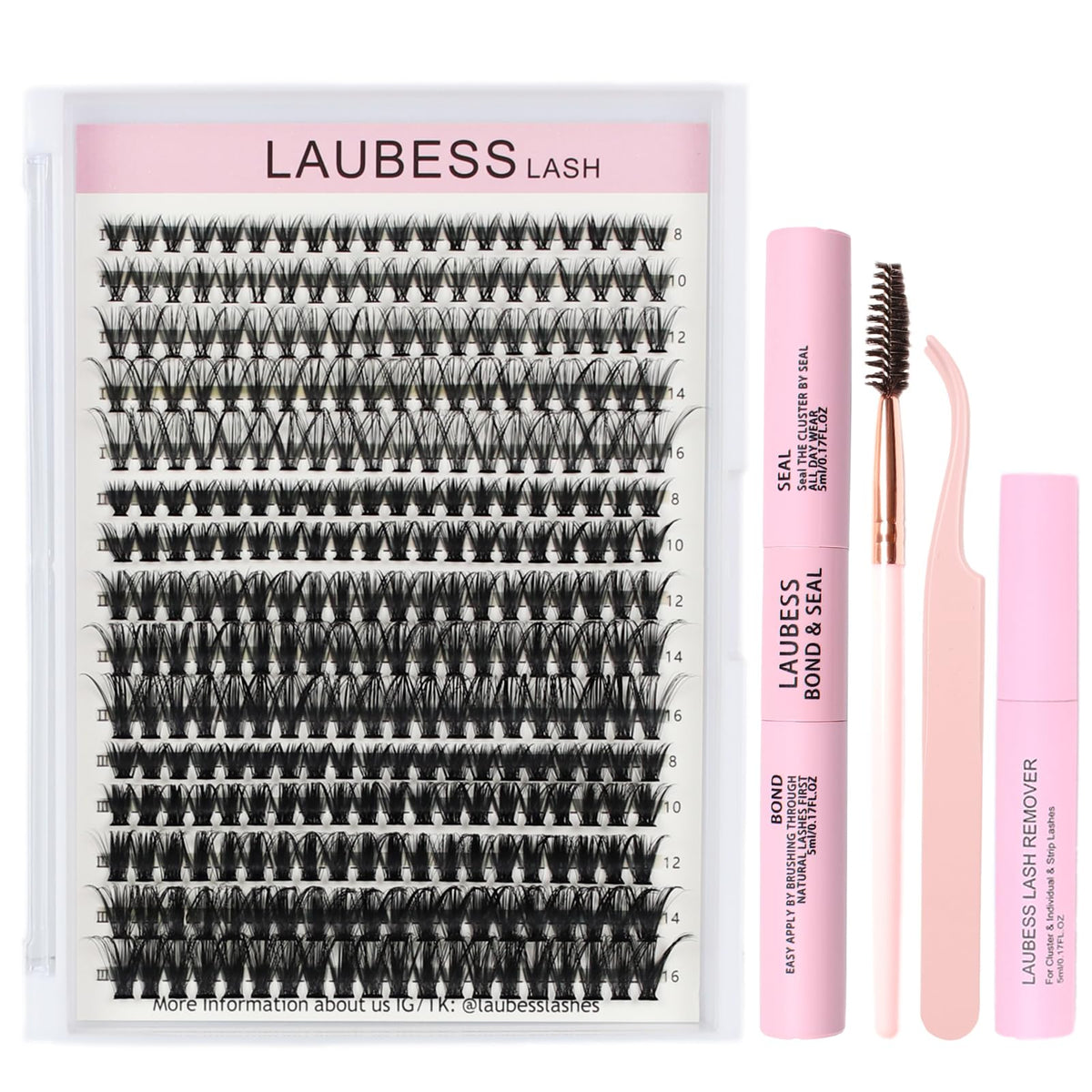 LAUBESS LASH DIY Lash Extension Kit packaging front view