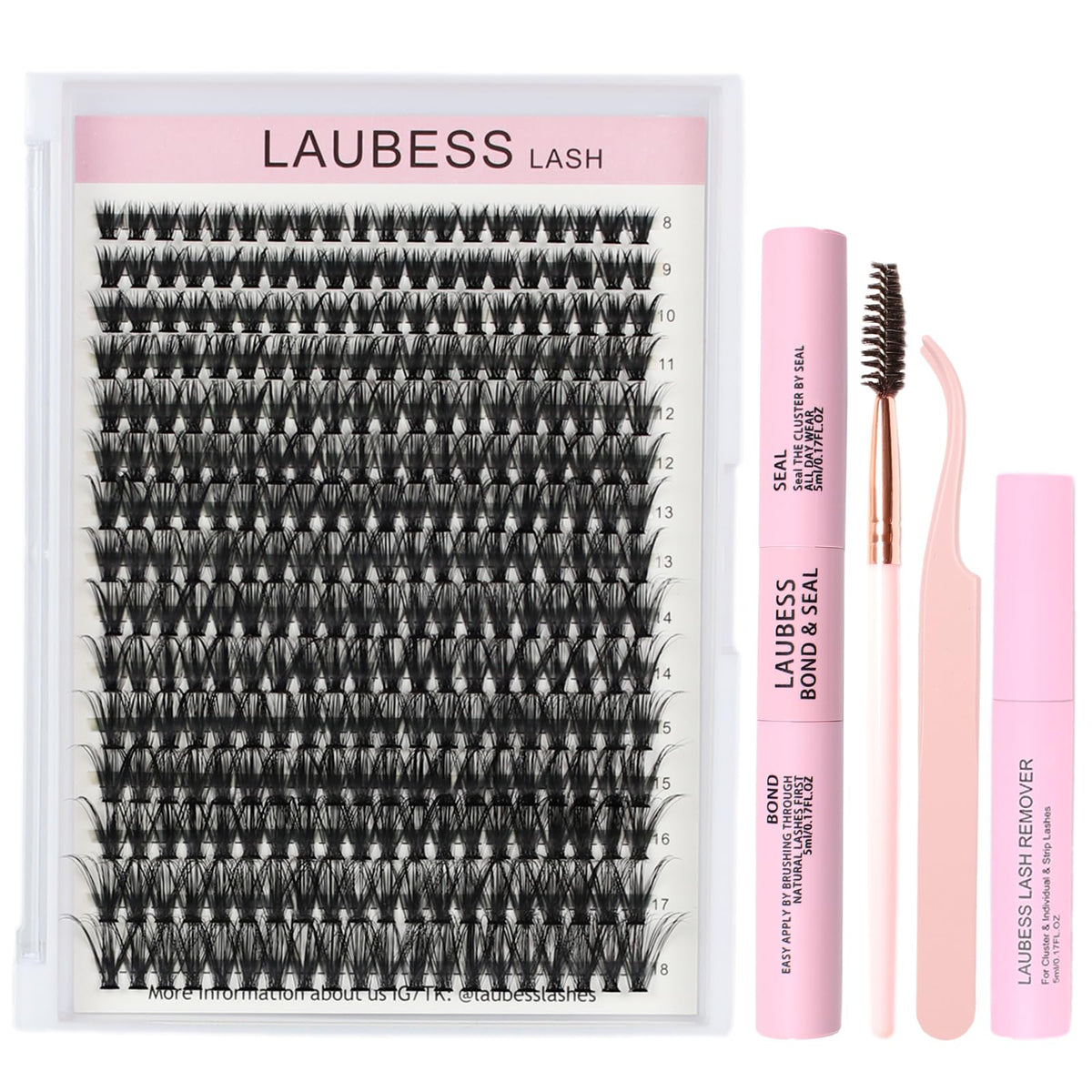 LAUBESS LASH Eyelash Extension Kit 300 Pcs with all tools included