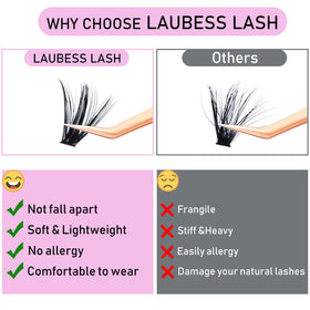 LAUBESS LASH stainless steel tweezers with lash clusters