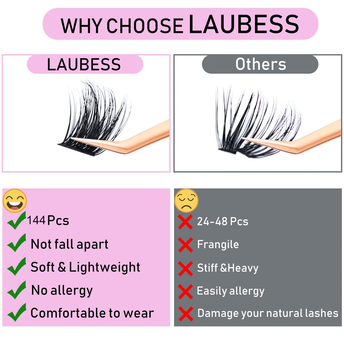 LAUBESS lash tweezers for precise application