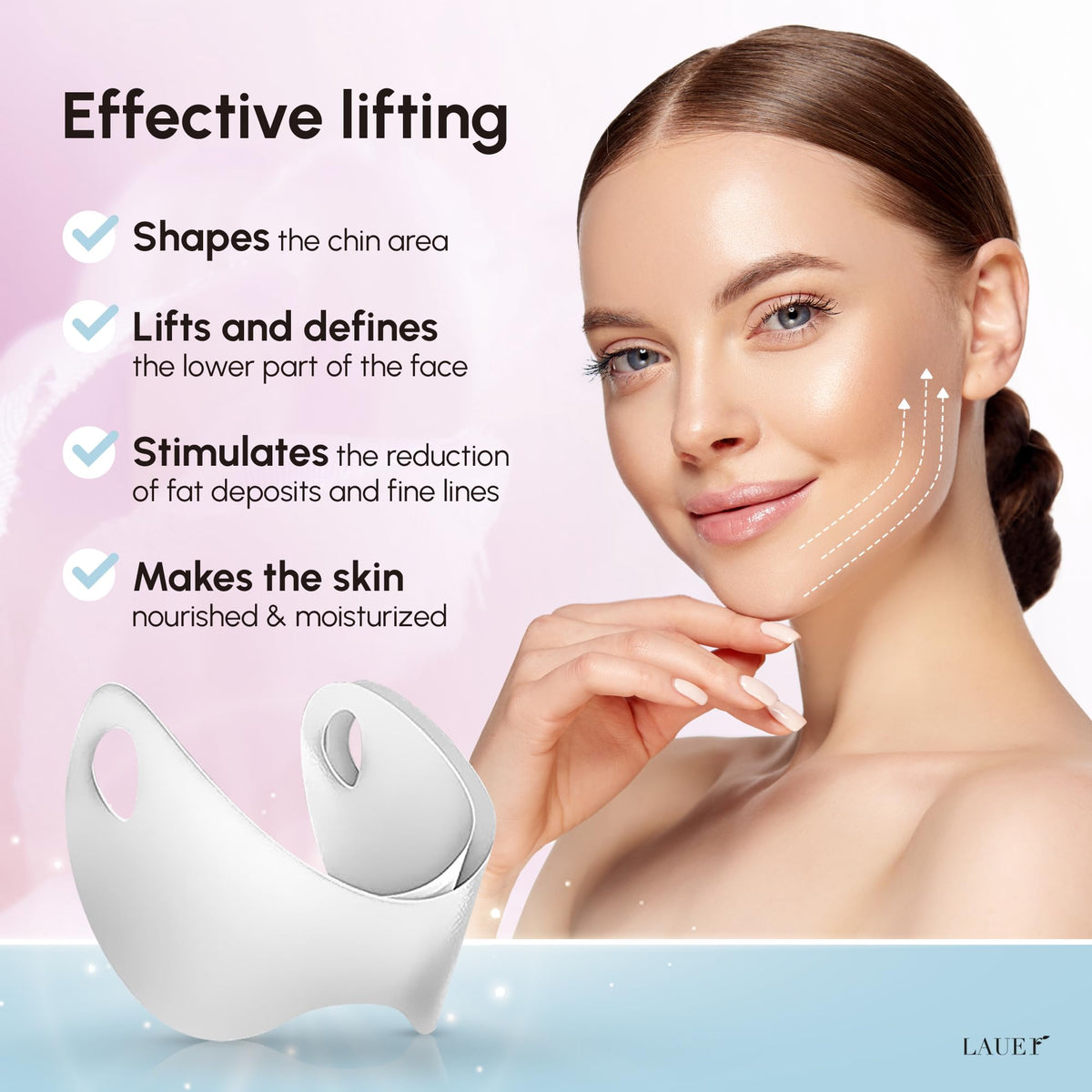 LAUER COSMETIC V Shaped Contouring Face Mask application on model