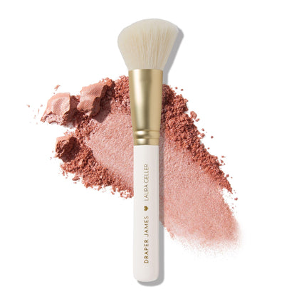 LAURA GELLER Angled Blush Brush front view with Draper James design