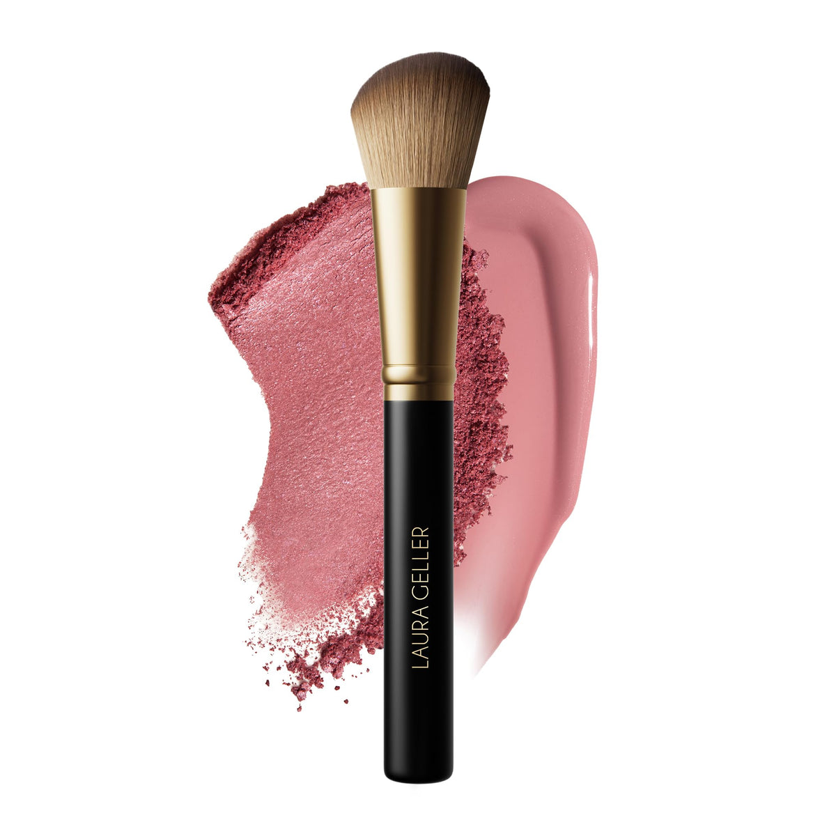 LAURA GELLER Angled Blush Brush front view with soft bristles