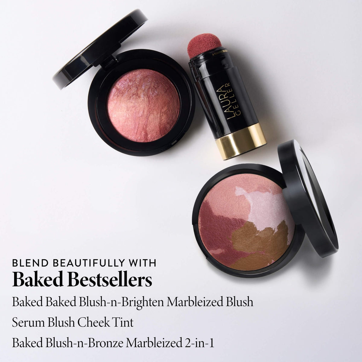 LAURA GELLER Angled Blush Brush side view highlighting the angle