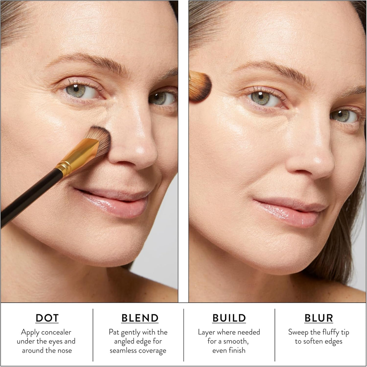 LAURA GELLER Angled Precision Concealer Brush bristles close-up