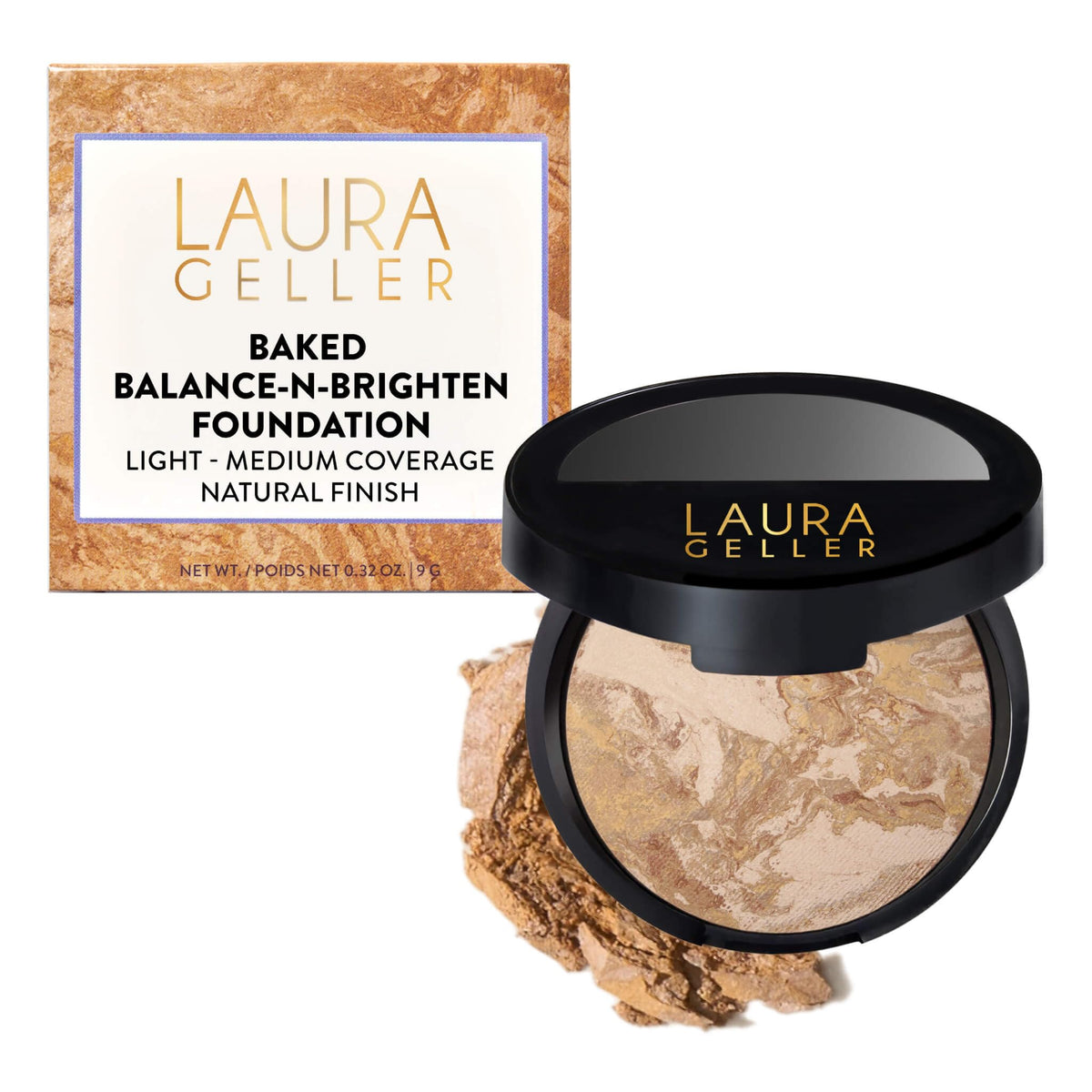 LAURA GELLER Baked Balance-n-Brighten Powder Foundation Medium front view