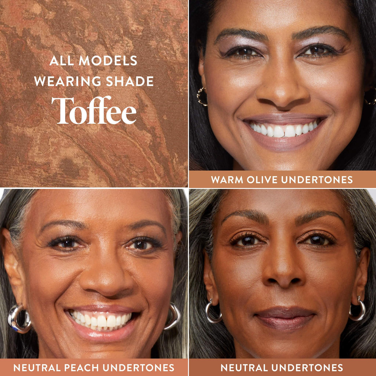 LAURA GELLER Baked Balance-n-Brighten Powder Foundation Toffee on skin swatch