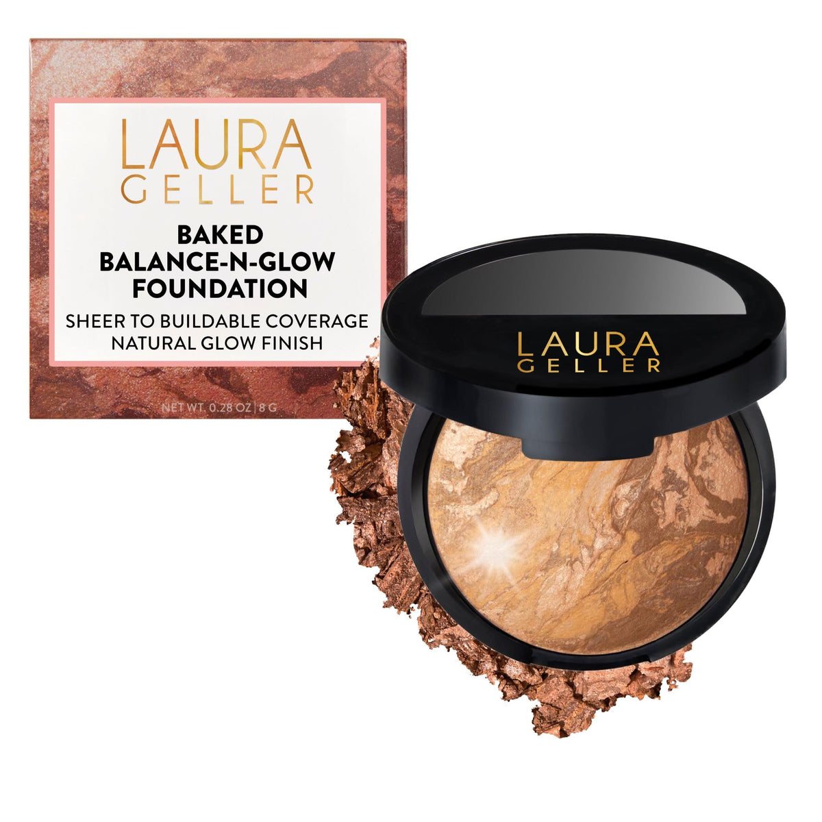 LAURA GELLER Baked Balance-N-Glow Foundation in Tan, front view