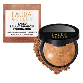 LAURA GELLER Baked Balance-N-Glow Illuminating Powder Foundation in Sand front view