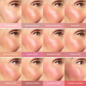 LAURA GELLER Baked Blush-n-Brighten Starfish Island on model's cheeks