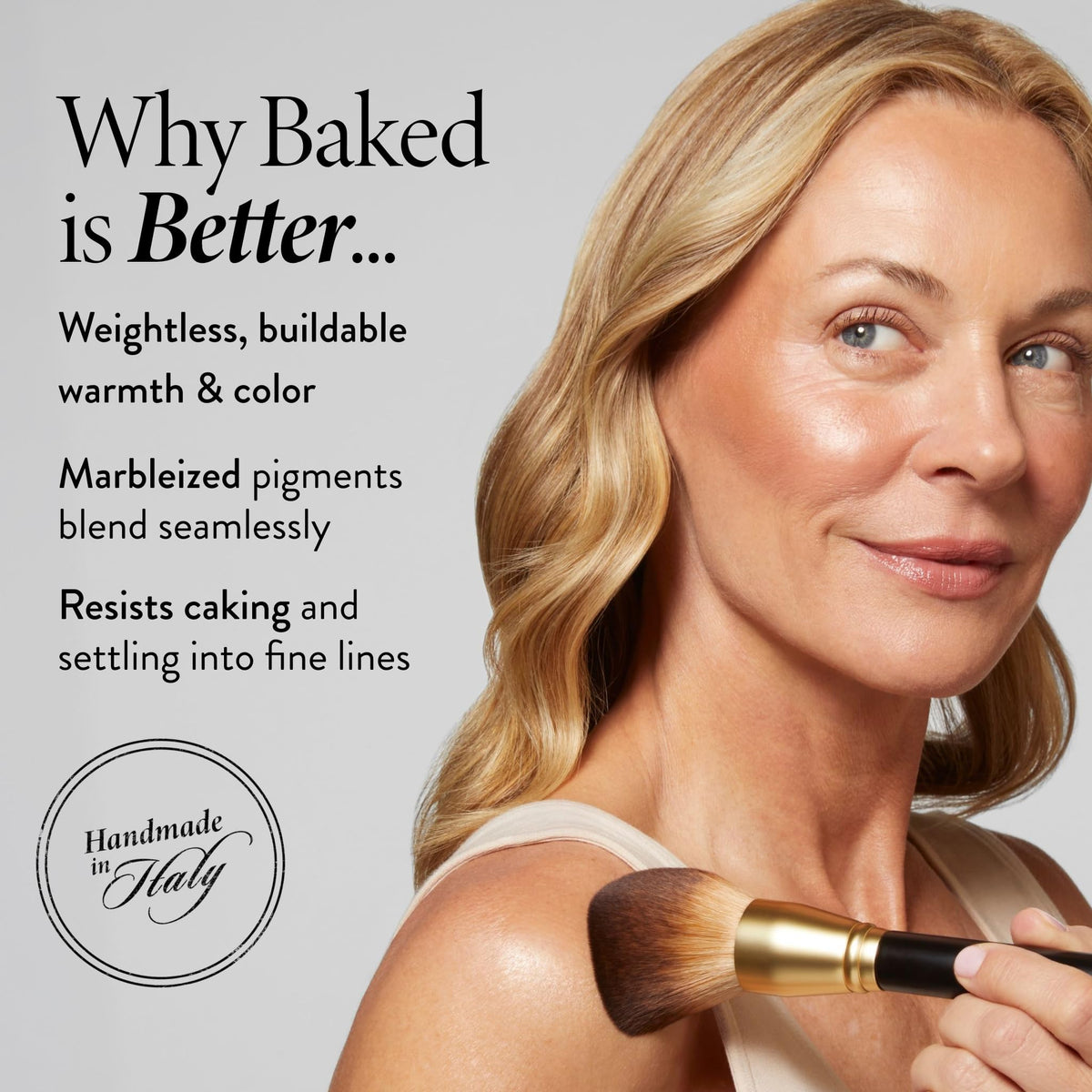 LAURA GELLER Baked Bronze-N-Brighten Bronzer Powder applied on model