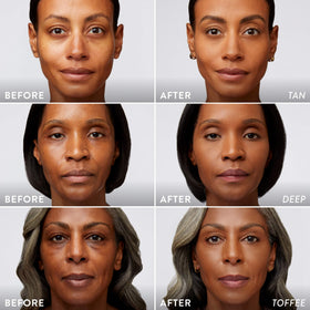 LAURA GELLER Baked Double Take Powder Foundation Deep in use