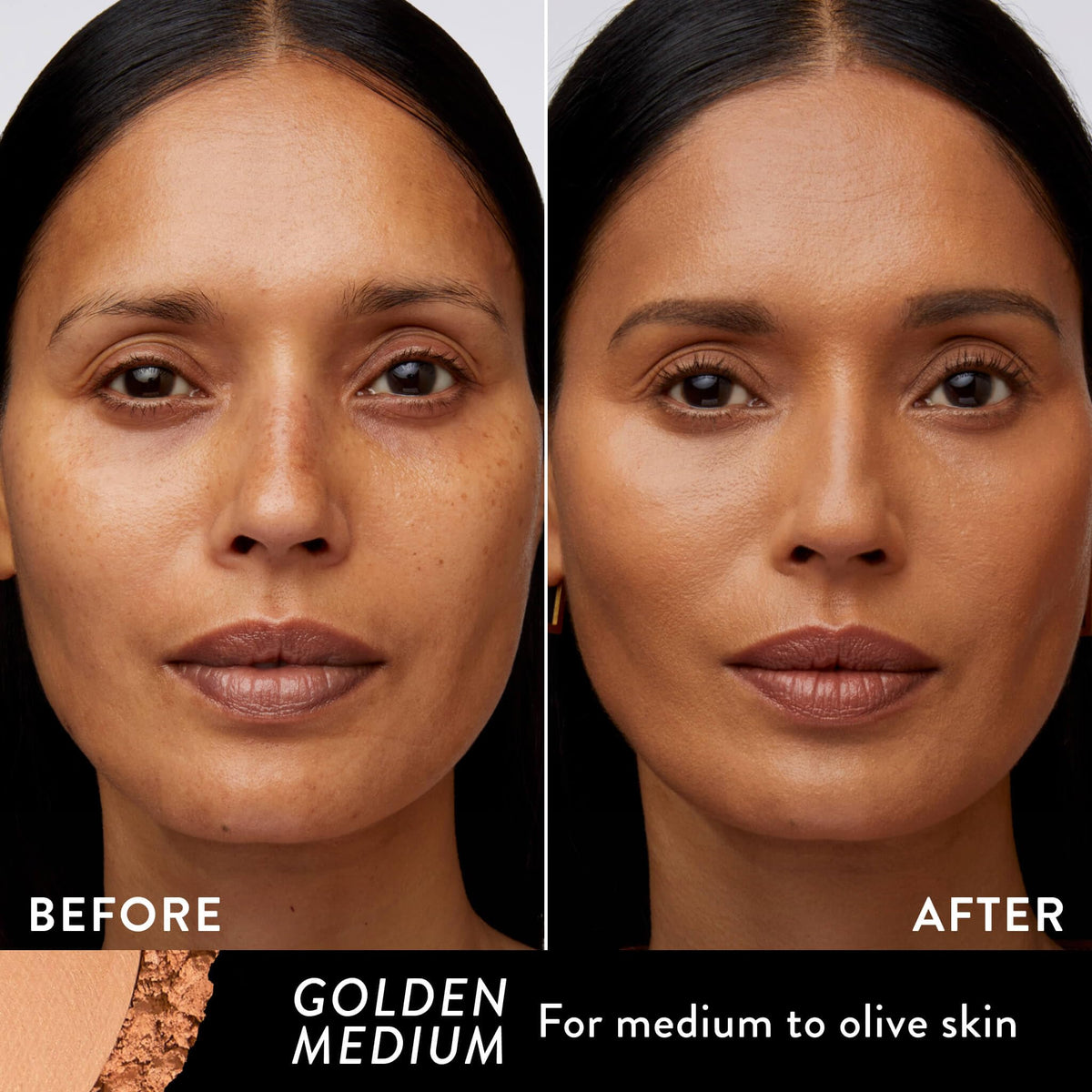 LAURA GELLER Baked Double Take Powder Foundation Golden Medium with dual-sided sponge