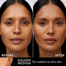 LAURA GELLER Baked Double Take Powder Foundation Golden Medium with dual-sided sponge
