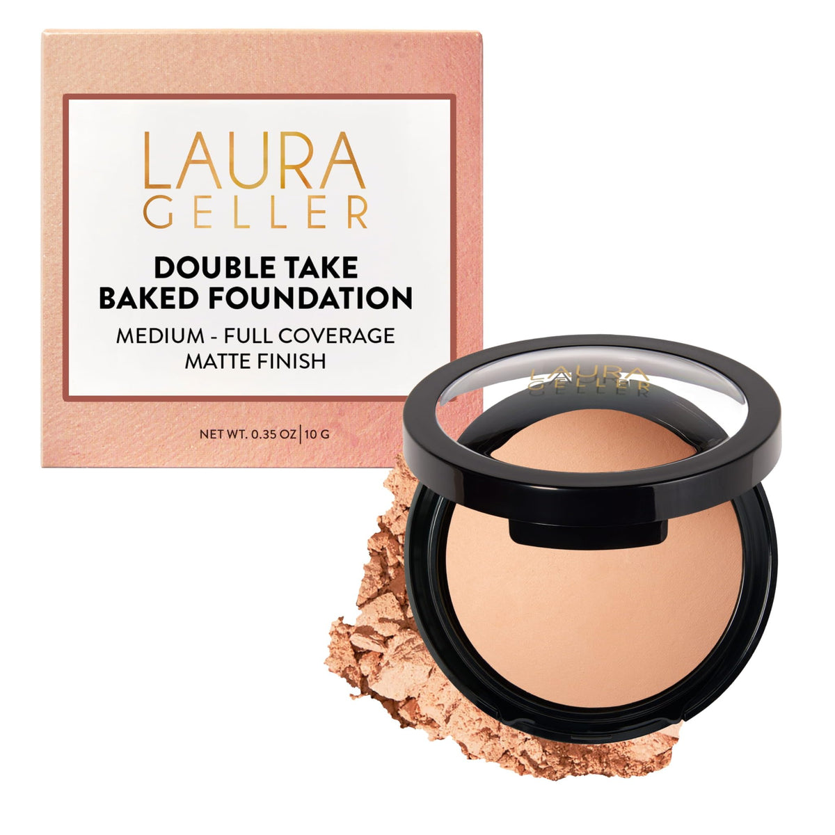 LAURA GELLER Baked Double Take Powder Foundation in Fair, front view
