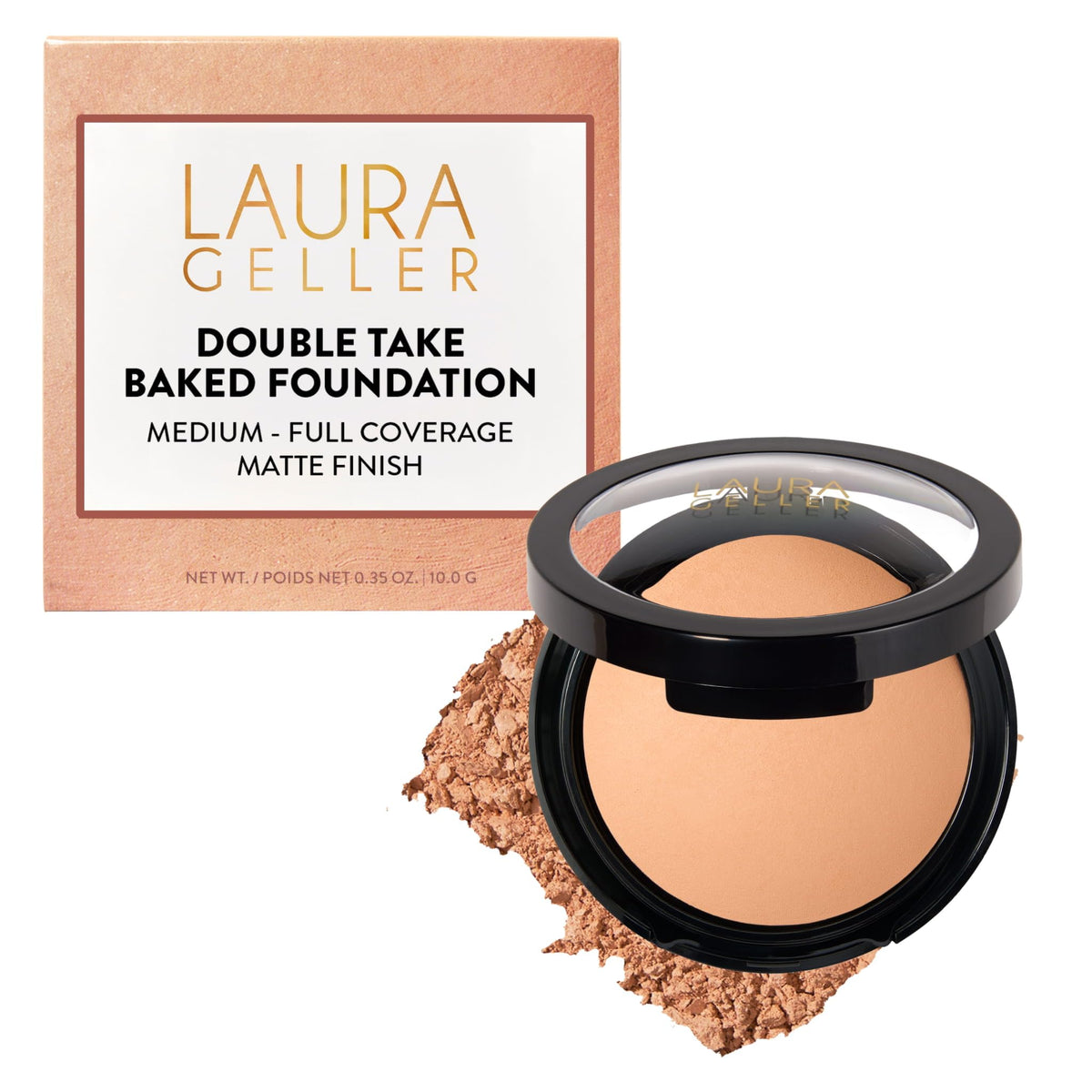 LAURA GELLER Baked Double Take Powder Foundation in Light, front view