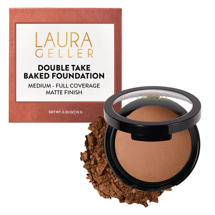 LAURA GELLER Baked Double Take Powder Foundation Toffee front view