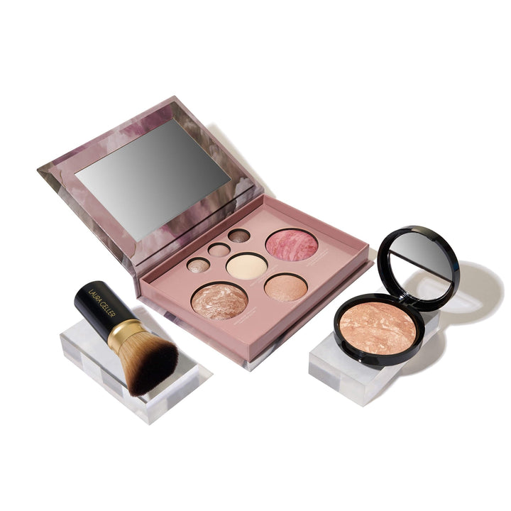 LAURA GELLER Baked Starter Kit front view with foundation and palette