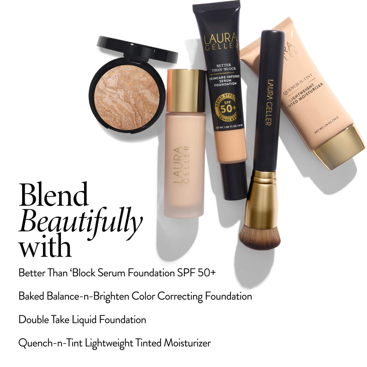 LAURA GELLER blending brush with liquid foundation