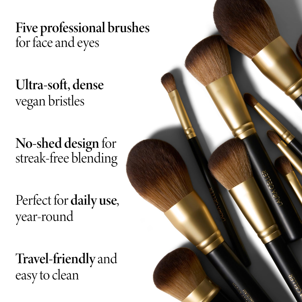 LAURA GELLER Bronzer Brush and Eyeshadow Brushes in set