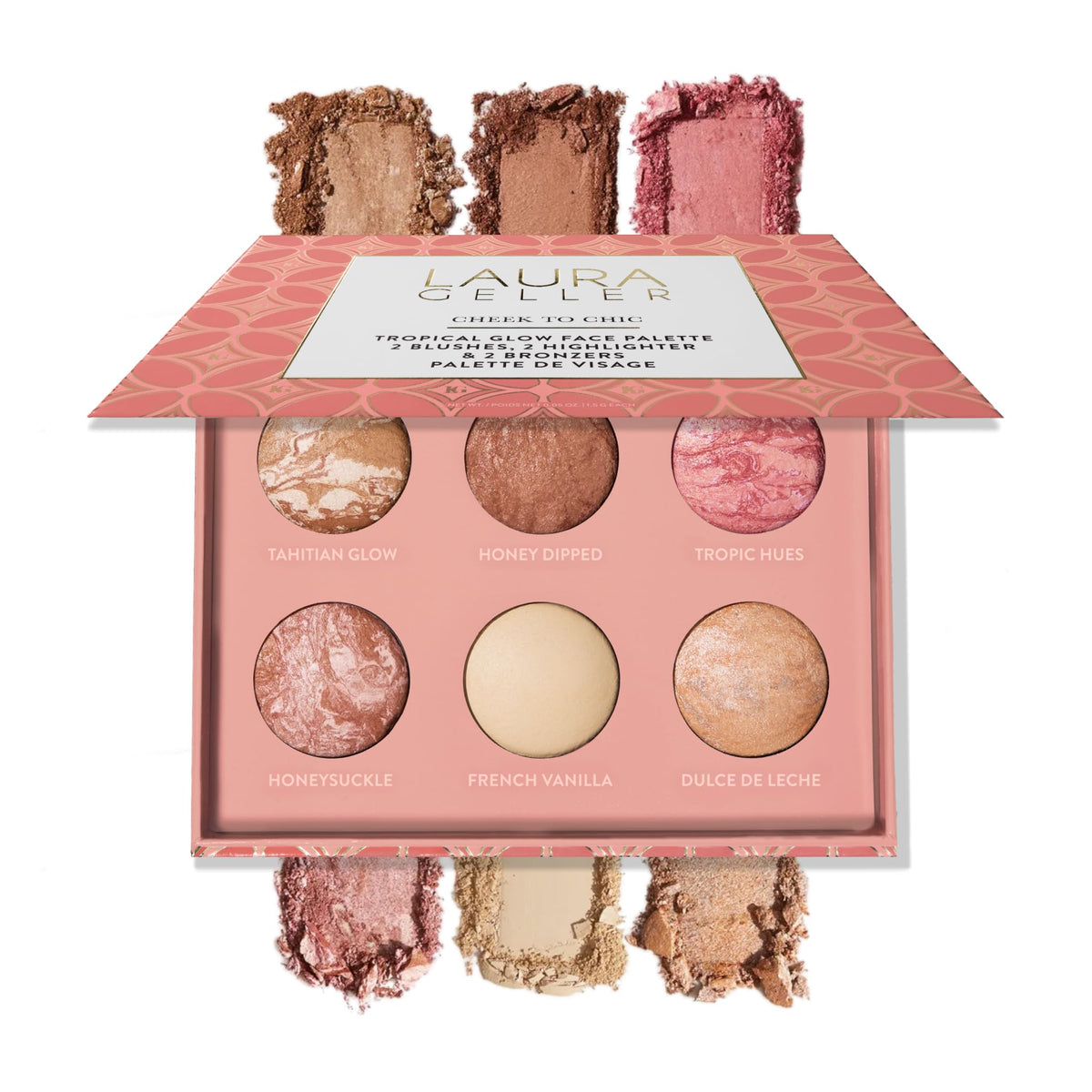 LAURA GELLER Cheek to Chic Tropical Glow Palette front view