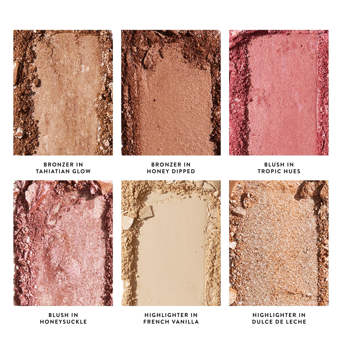LAURA GELLER Cheek to Chic Tropical Glow Palette swatches on skin